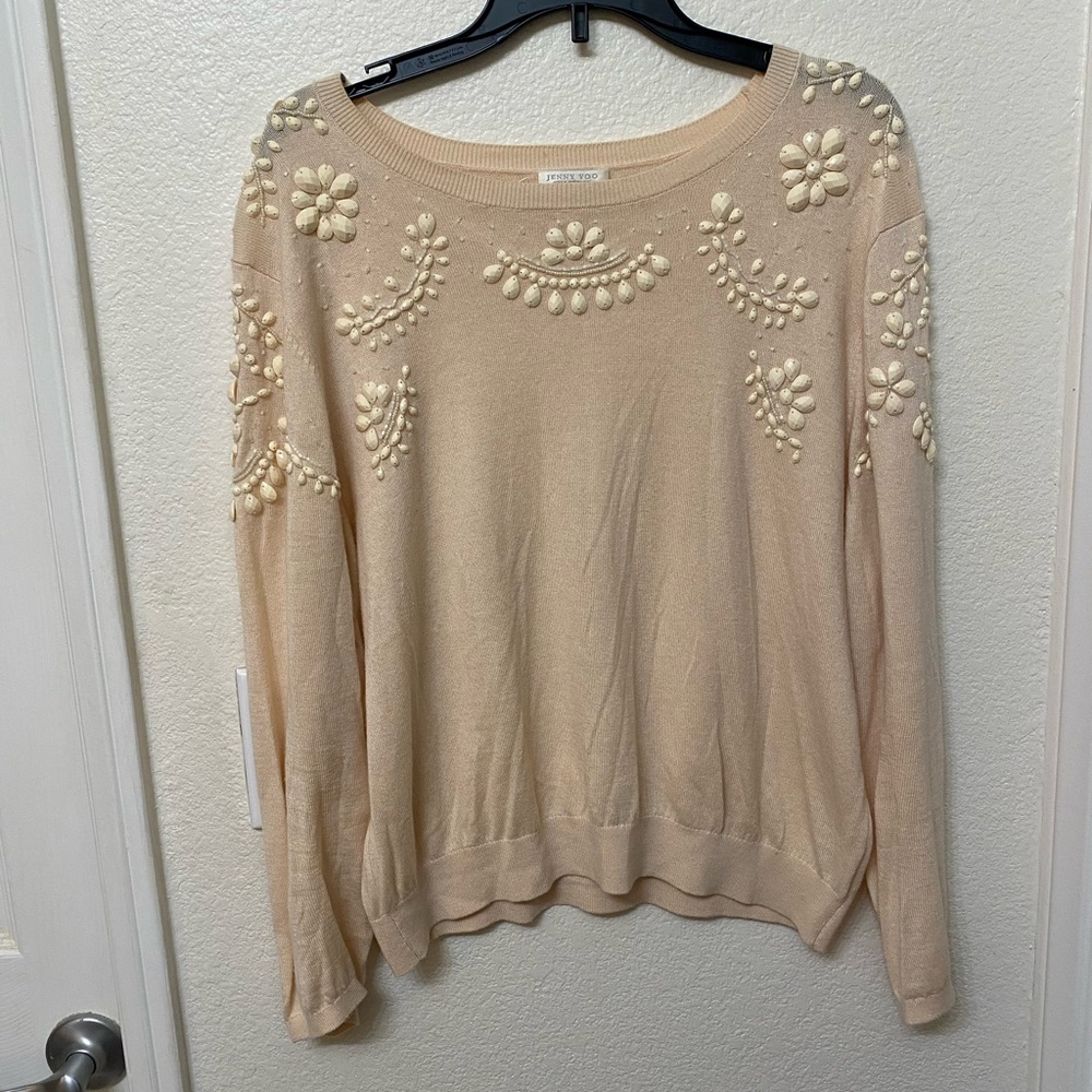 Delicate Jenny Yoo Embellished Lightweight Sweater